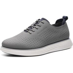 ⚡ Men's Grey Pu Max Flex Fashion Dress Sneakers Oxfords Classic Casual Shoes